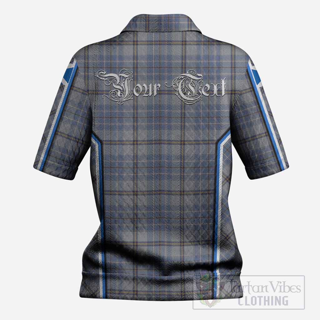 Tweedie Tartan Crest Women’s Polo Sweater Top Scotland Coat of Arm Flag Style