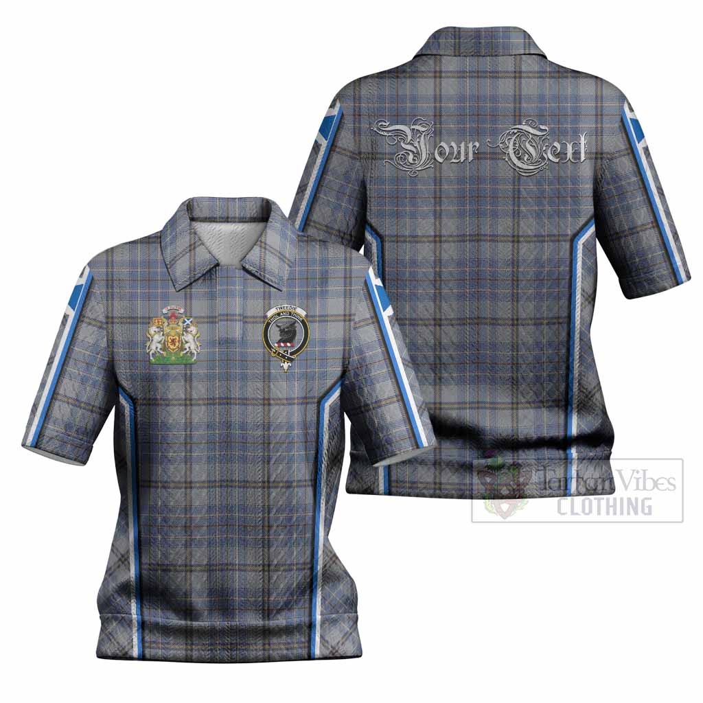 Tweedie Tartan Crest Women’s Polo Sweater Top Scotland Coat of Arm Flag Style