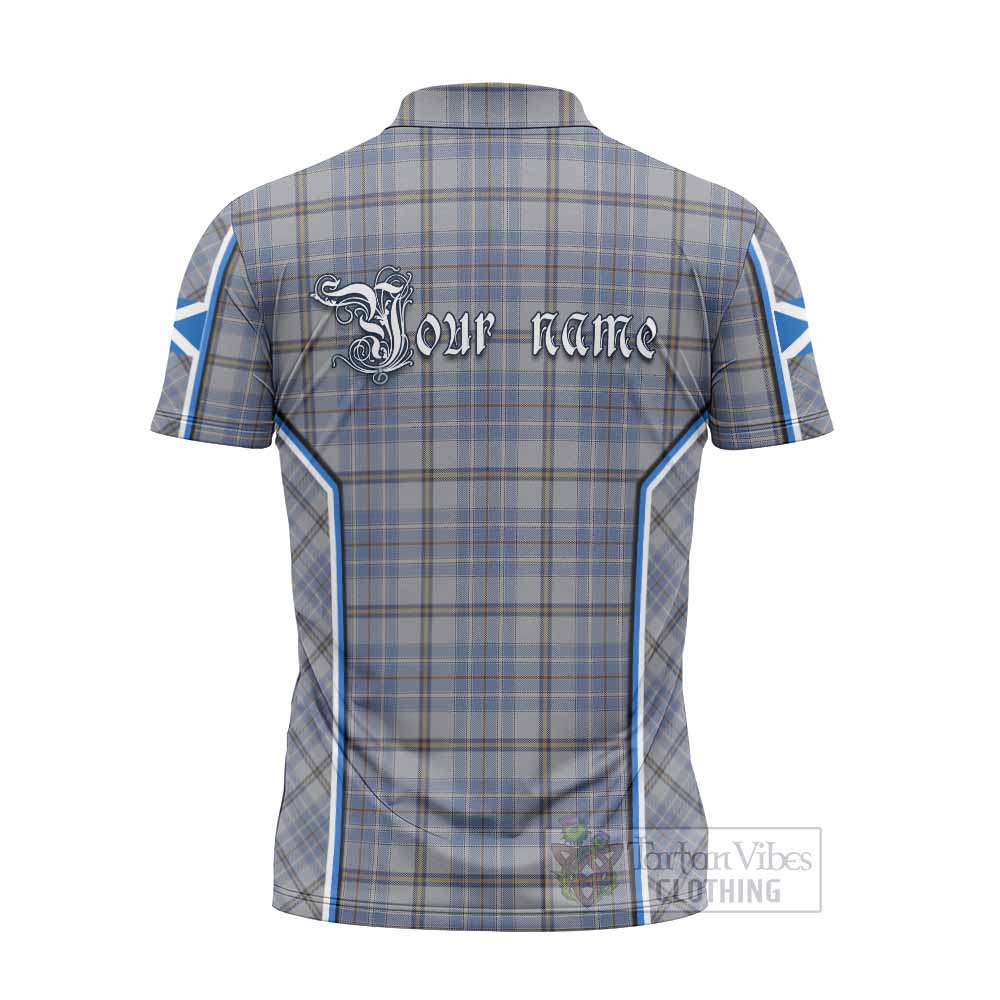 Tweedie Tartan Crest Zipper Polo Shirt Scotland Coat of Arm Flag Style - Tartan Vibes Clothing