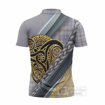 Tweedie Tartan Crest Zipper Polo Shirt Scottish Triskele Celtic