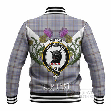 Tweedie Tartan Family Crest Baseball Jacket Scottish Burns Night Thistle Floral