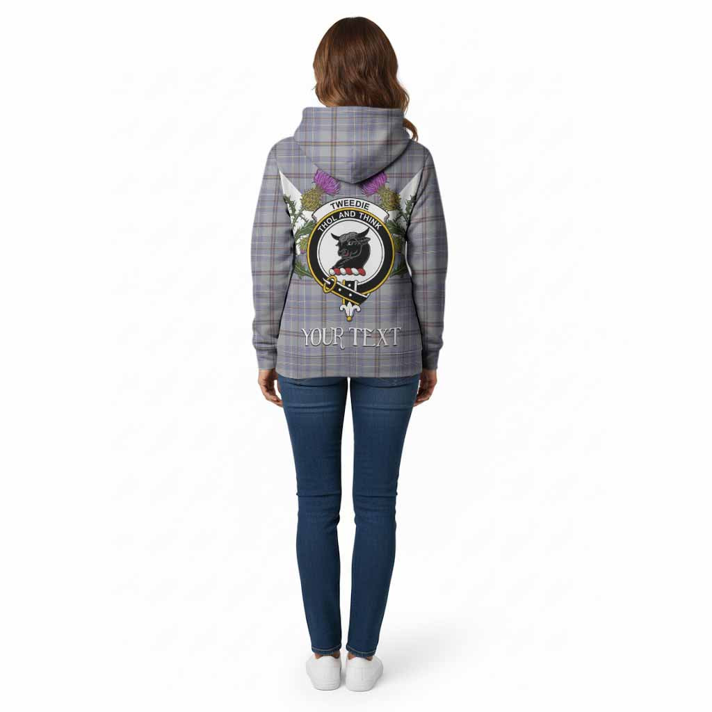 Tweedie Tartan Family Crest Cotton Hoodie Scottish Burns Night Thistle Floral