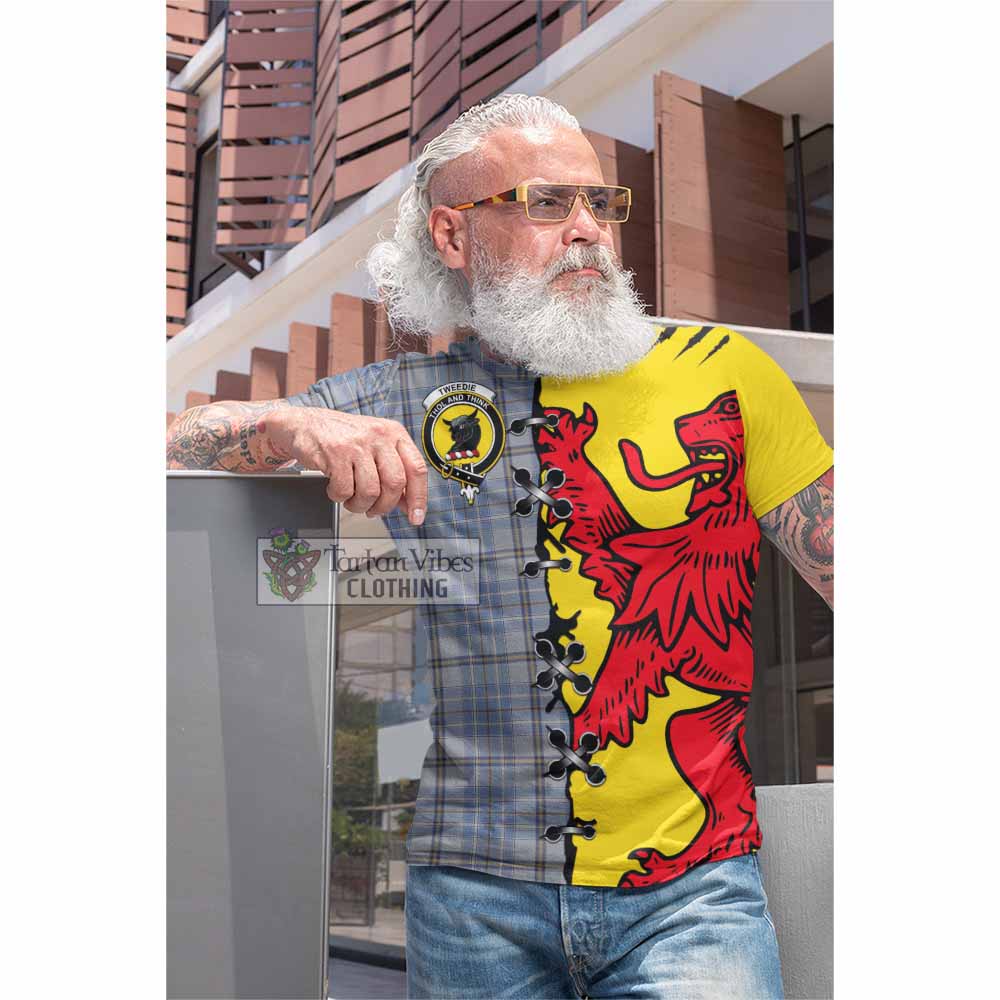 Tweedie Tartan Family Crest Cotton T-shirt Lion Rampant Honor - Tartan Vibes Clothing