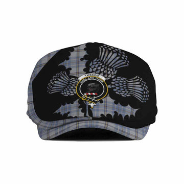 Tweedie Tartan Family Crest Flat Cap, Jeff Cap Scotland Thistle Floral