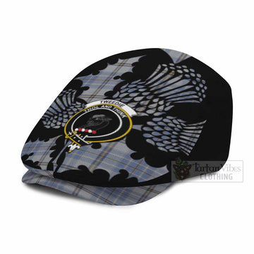Tweedie Tartan Family Crest Flat Cap, Jeff Cap Scotland Thistle Floral