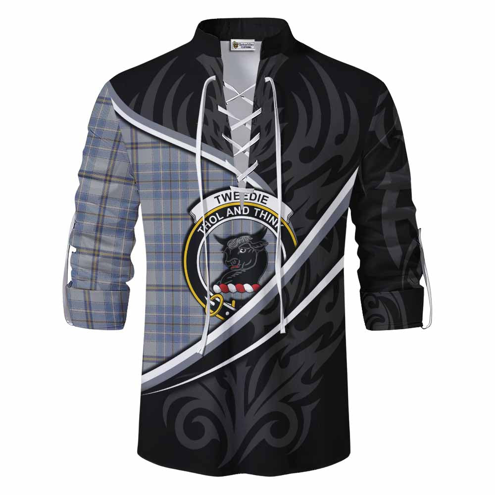 Tweedie Tartan Family Crest Ghillie Kilt Shirt Celtic Scottish Thistle Floral - Tartan Vibes Clothing