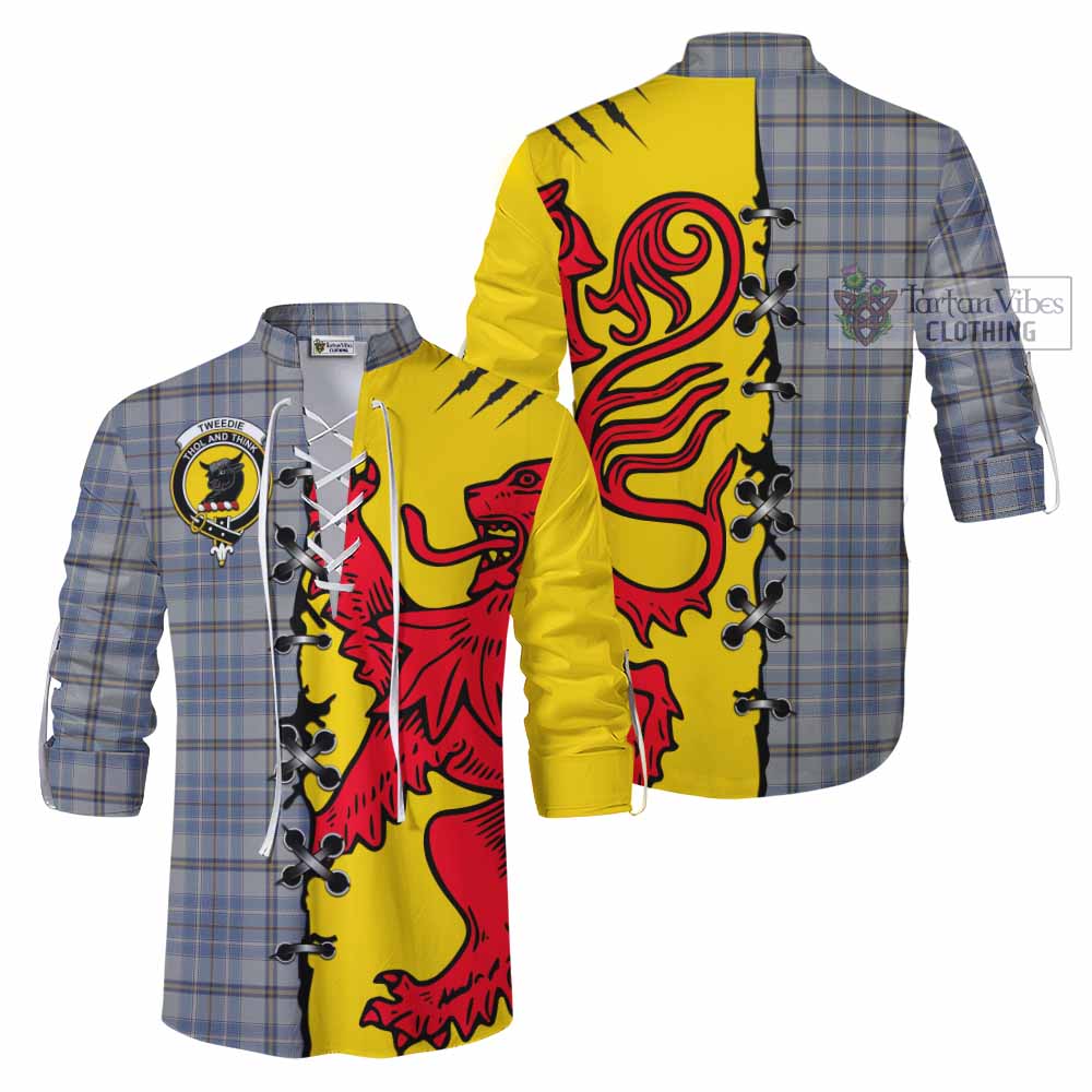 Tweedie Tartan Family Crest Ghillie Kilt Shirt Lion Rampant Honor - Tartan Vibes Clothing