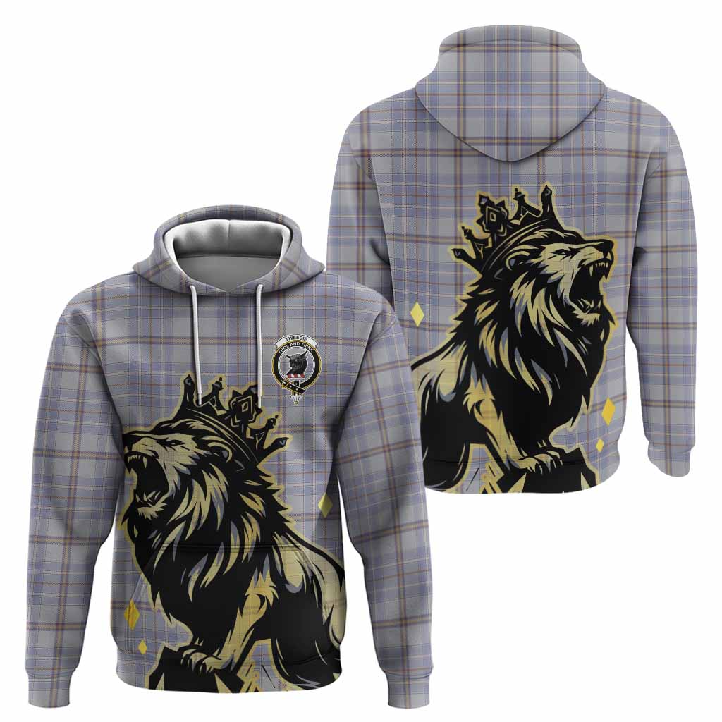 Tweedie Tartan Family Crest Hoodie Crowned Lion Roaring