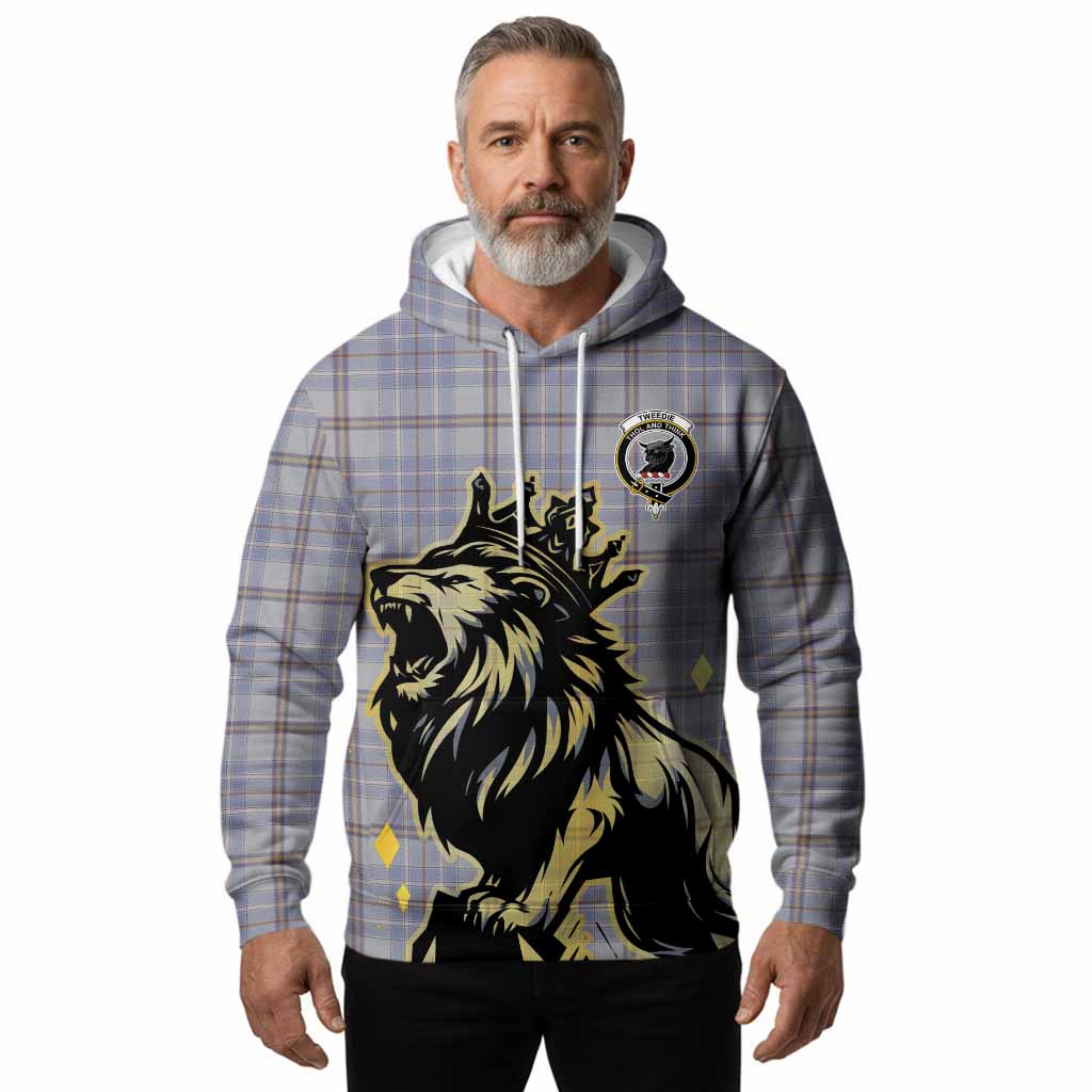 Tweedie Tartan Family Crest Hoodie Crowned Lion Roaring