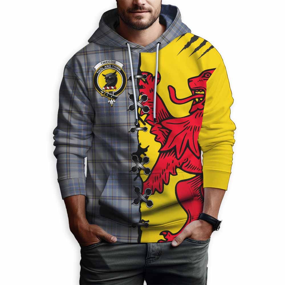 Tweedie Tartan Family Crest Hoodie Lion Rampant Honor - Tartan Vibes Clothing