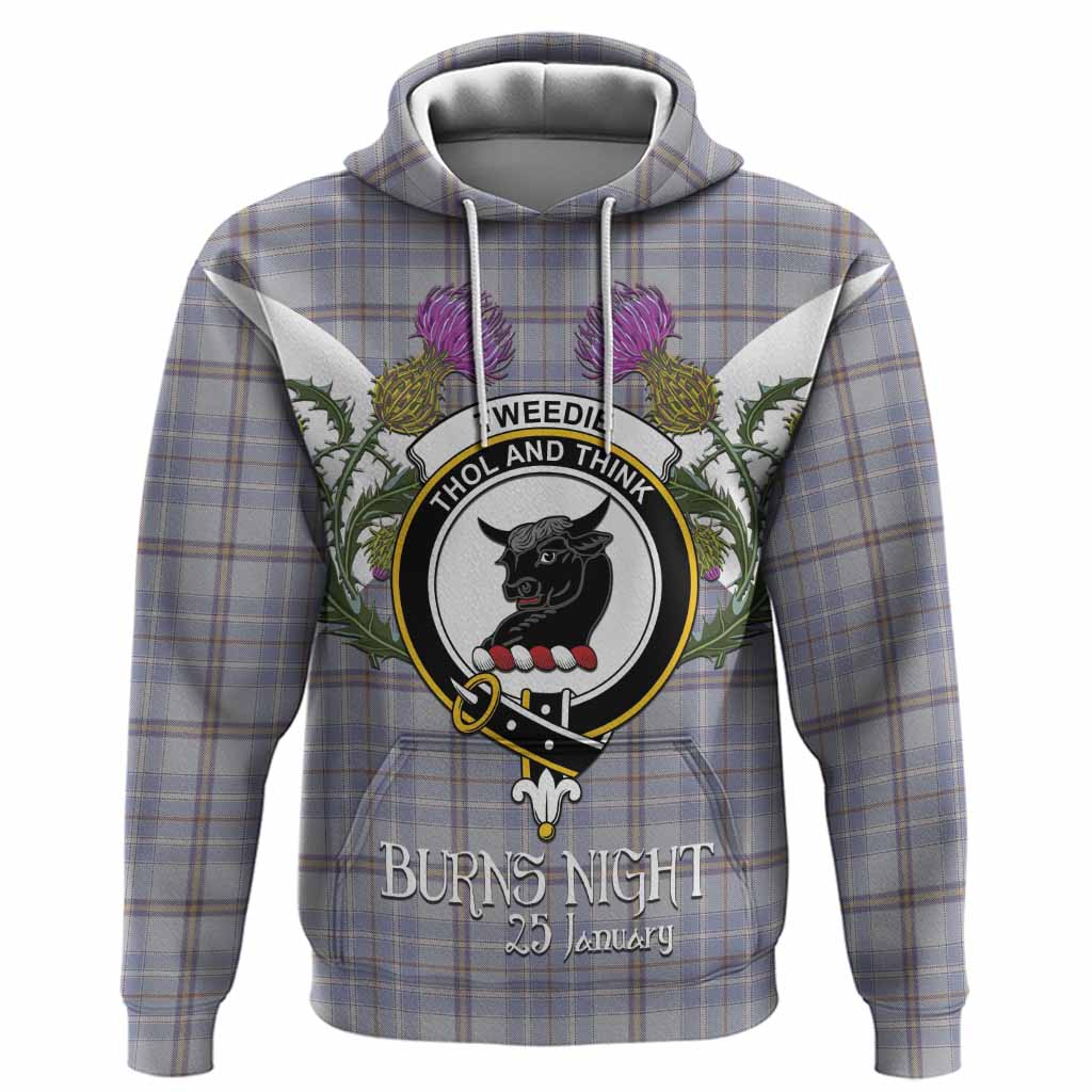 Tweedie Tartan Family Crest Hoodie Scottish Burns Night Thistle Floral