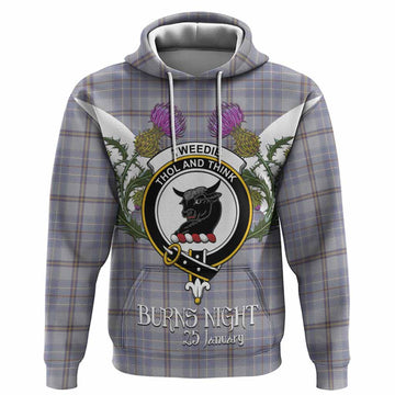 Tweedie Tartan Family Crest Hoodie Scottish Burns Night Thistle Floral