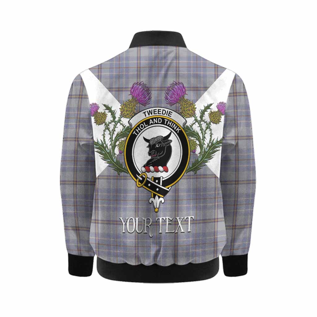 Tweedie Tartan Family Crest Kid Bomber Jacket Scottish Burns Night Thistle Floral