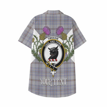 Tweedie Tartan Family Crest Kid Hawaiian Shirt Scottish Burns Night Thistle Floral