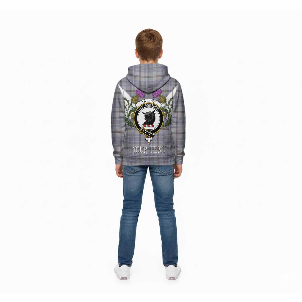 Tweedie Tartan Family Crest Kid Hoodie Scottish Burns Night Thistle Floral