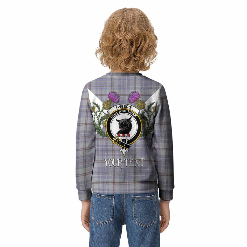 Tweedie Tartan Family Crest Kid Knitted Sweatshirt Scottish Burns Night Thistle Floral