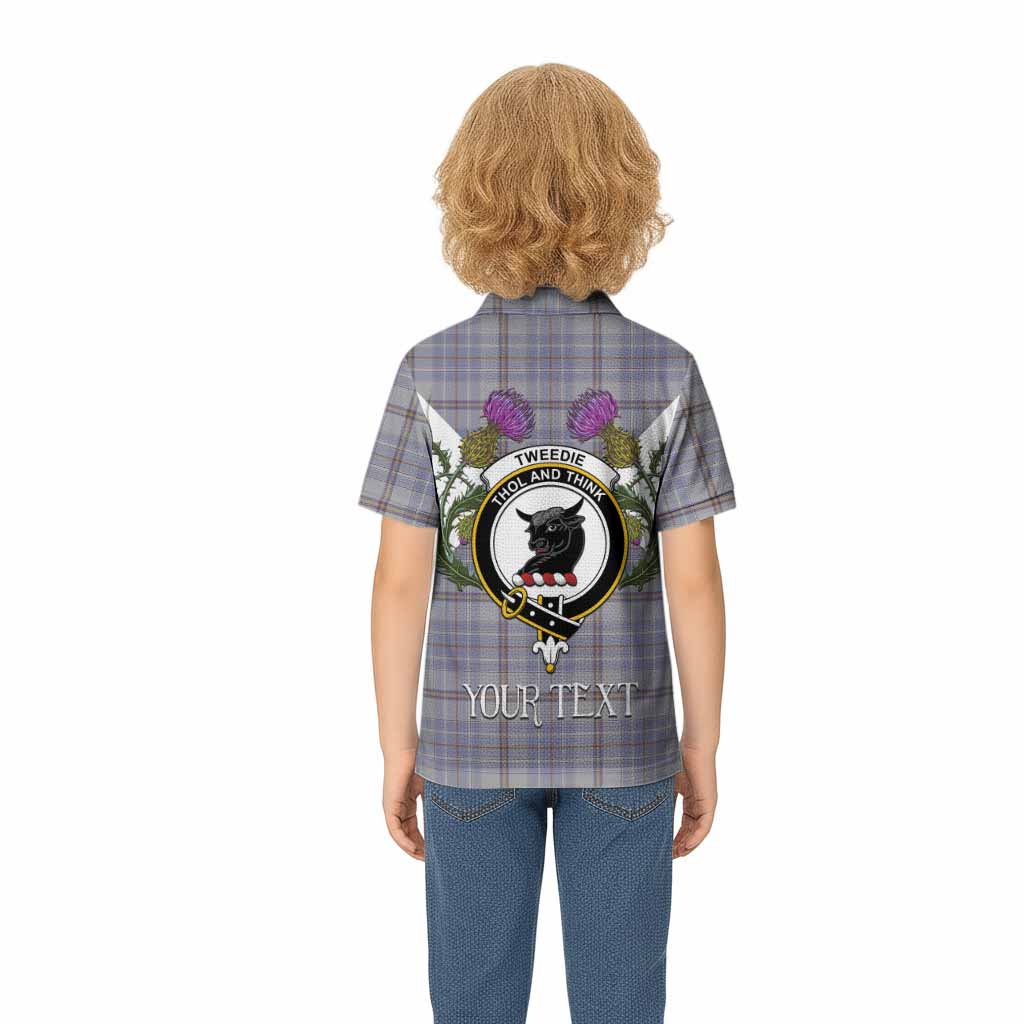 Tweedie Tartan Family Crest Kid Polo Shirt Scottish Burns Night Thistle Floral