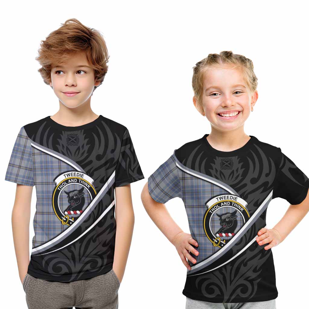 Tweedie Tartan Family Crest Kid T-shirt Celtic Scottish Thistle Floral - Tartan Vibes Clothing