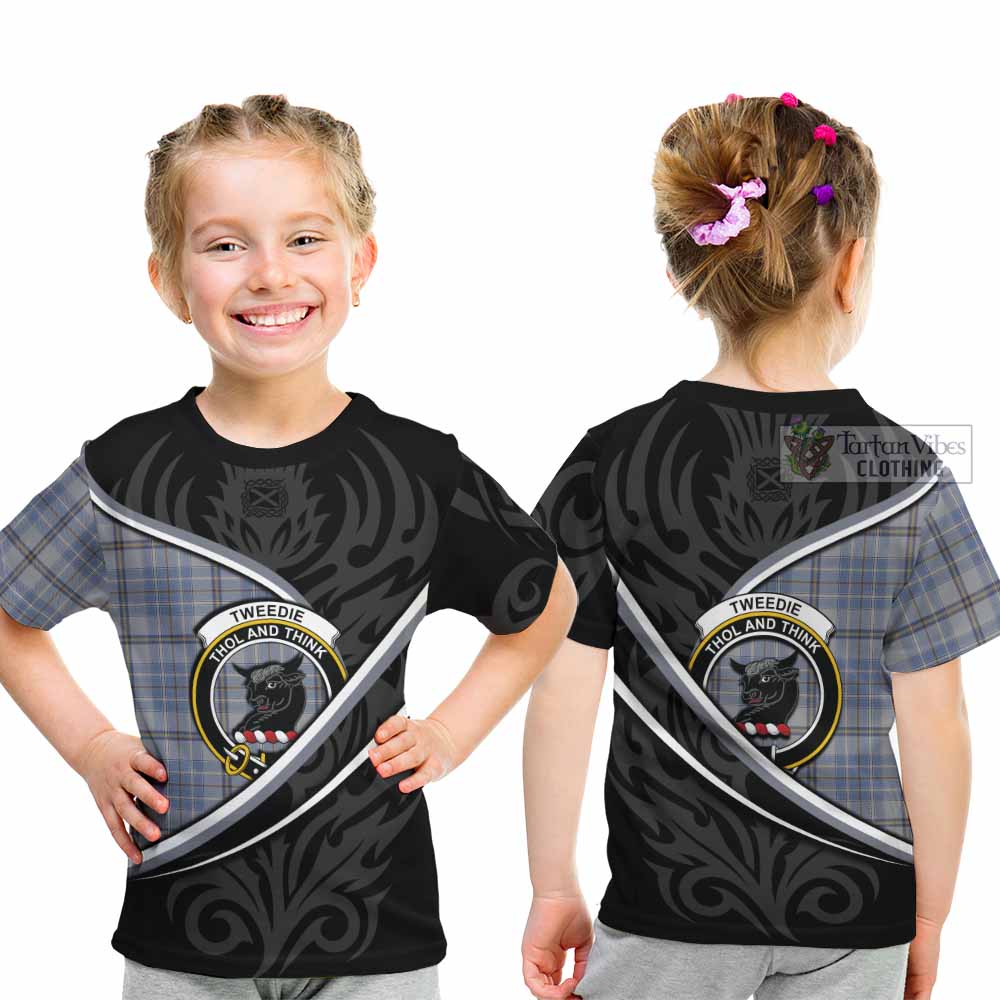 Tweedie Tartan Family Crest Kid T-shirt Celtic Scottish Thistle Floral - Tartan Vibes Clothing