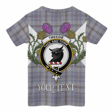 Tweedie Tartan Family Crest Kid T-shirt Scottish Burns Night Thistle Floral