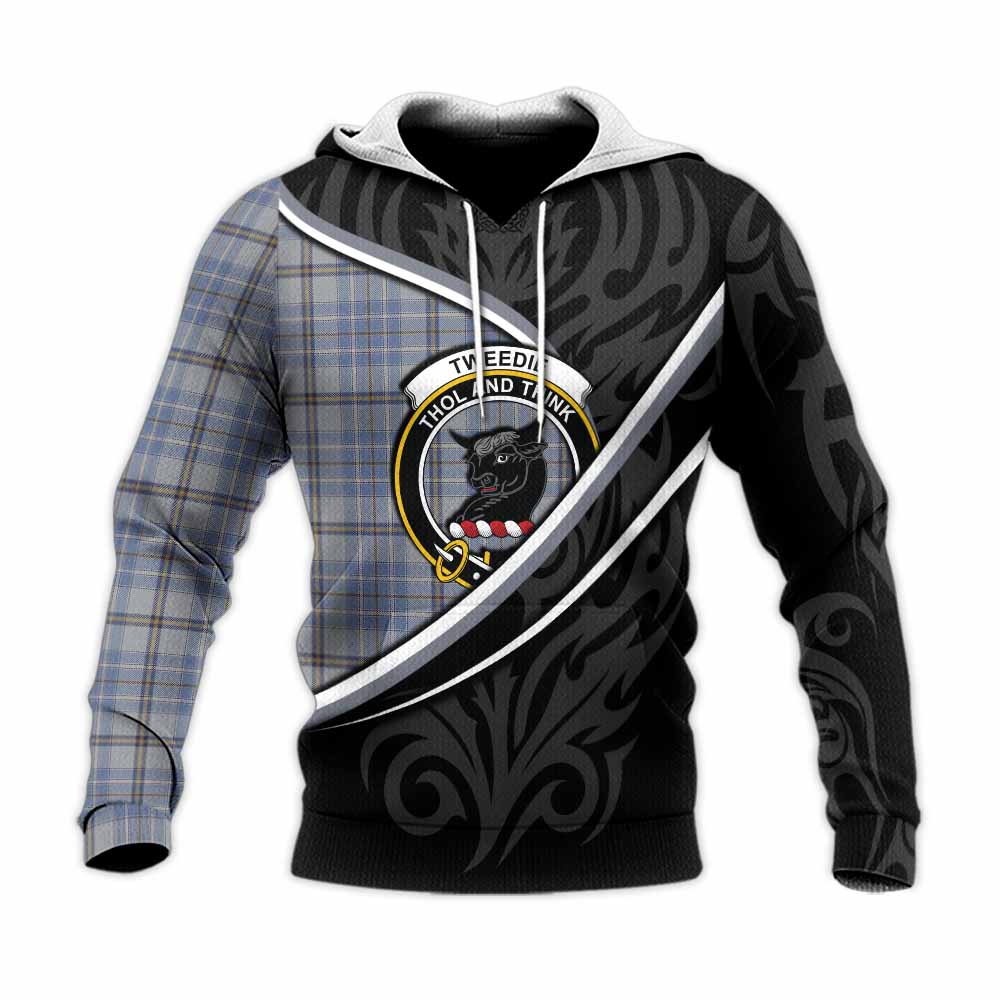 Tweedie Tartan Family Crest Knitted Hoodie Celtic Scottish Thistle Floral - Tartan Vibes Clothing