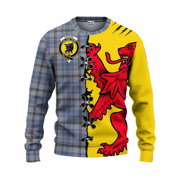 Tweedie Tartan Family Crest Knitted Sweater Lion Rampant Honor - Tartan Vibes Clothing