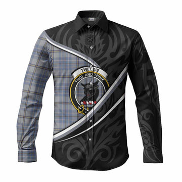 Tweedie Tartan Family Crest Long Sleeve Button Shirts Celtic Scottish Thistle Floral