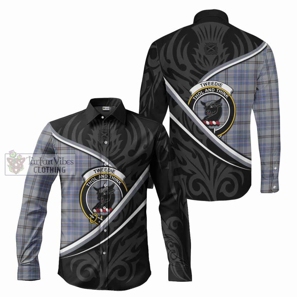 Tweedie Tartan Family Crest Long Sleeve Button Shirts Celtic Scottish Thistle Floral - Tartan Vibes Clothing