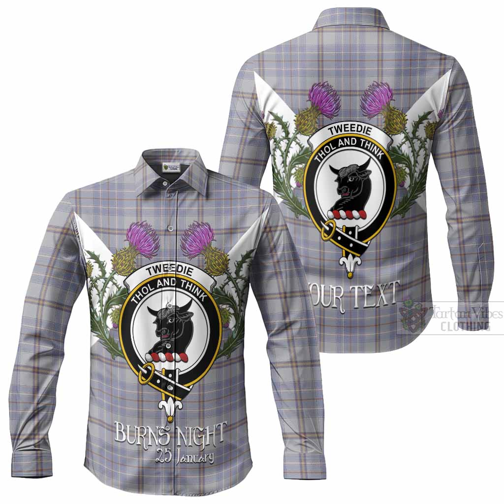 Tweedie Tartan Family Crest Long Sleeve Button Shirts Scottish Burns Night Thistle Floral
