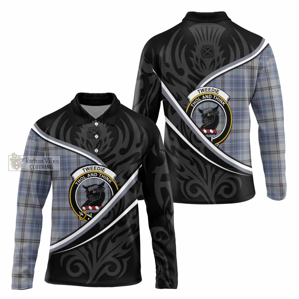 Tweedie Tartan Family Crest Long Sleeve Polo Shirt Celtic Scottish Thistle Floral - Tartan Vibes Clothing