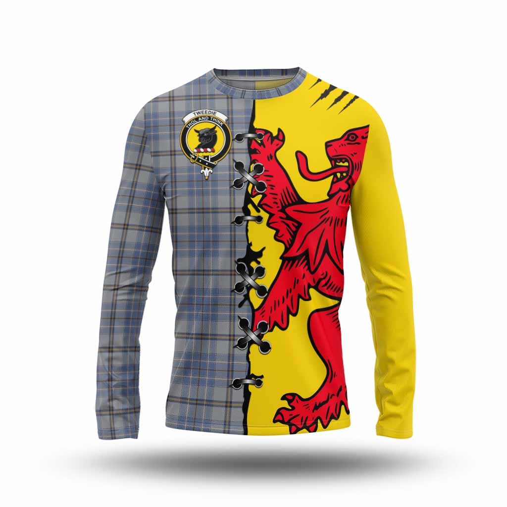 Tweedie Tartan Family Crest Long Sleeve T-Shirt Lion Rampant Honor - Tartan Vibes Clothing
