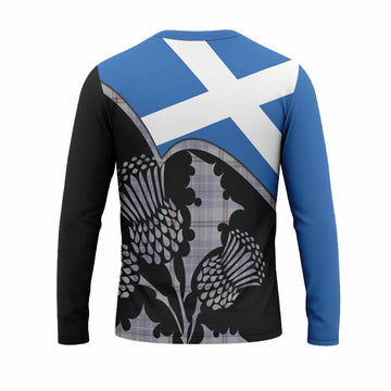 Tweedie Tartan Family Crest Long Sleeve T-Shirt Scotland Thistle Floral Flag Style