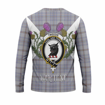 Tweedie Tartan Family Crest Long Sleeve T-Shirt Scottish Burns Night Thistle Floral