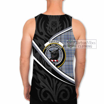 Tweedie Tartan Family Crest Men Tank Top Celtic Scottish Thistle Floral
