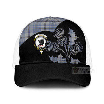 Tweedie Tartan Family Crest Mesh Trucker Cap Scotland Thistle Floral Flag Style