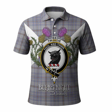 Tweedie Tartan Family Crest Polo Shirt Scottish Burns Night Thistle Floral