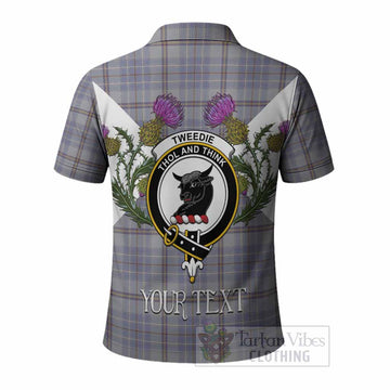 Tweedie Tartan Family Crest Polo Shirt Scottish Burns Night Thistle Floral
