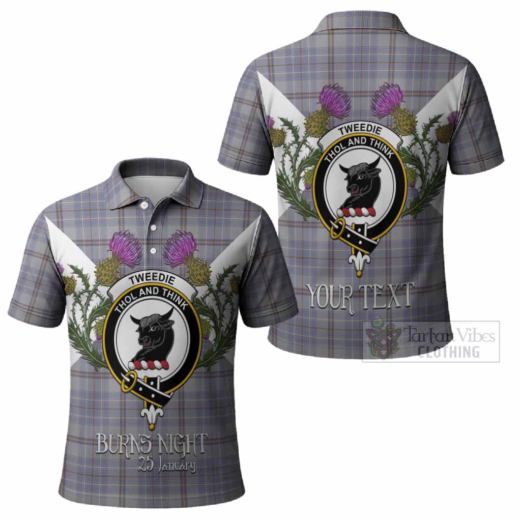 Tweedie Tartan Family Crest Polo Shirt Scottish Burns Night Thistle Floral