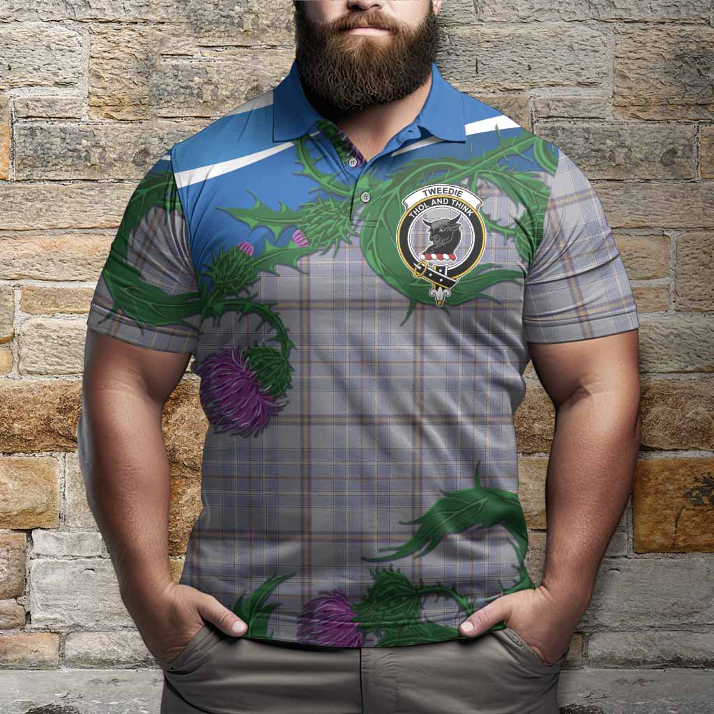 Tweedie Tartan Family Crest Polo Shirt Thistle in Minimalism