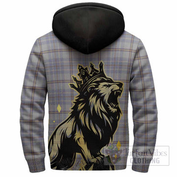 Tweedie Tartan Family Crest Sherpa Hoodie Crowned Lion Roaring