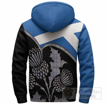 Tweedie Tartan Family Crest Sherpa Hoodie Scotland Thistle Floral Flag Style