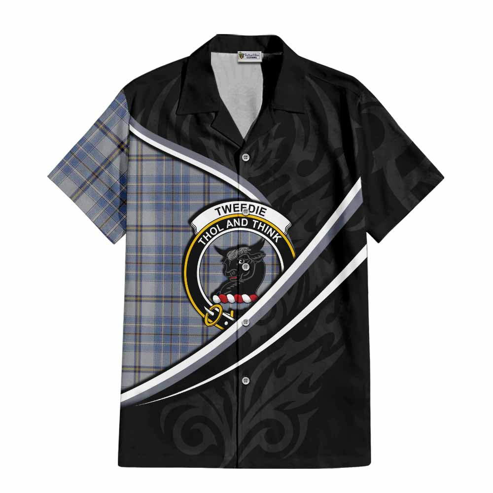 Tweedie Tartan Family Crest Short Sleeve Button Shirt Celtic Scottish Thistle Floral - Tartan Vibes Clothing