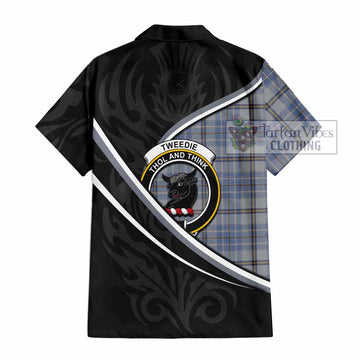 Tweedie Tartan Family Crest Hawaiian Shirt Celtic Scottish Thistle Floral