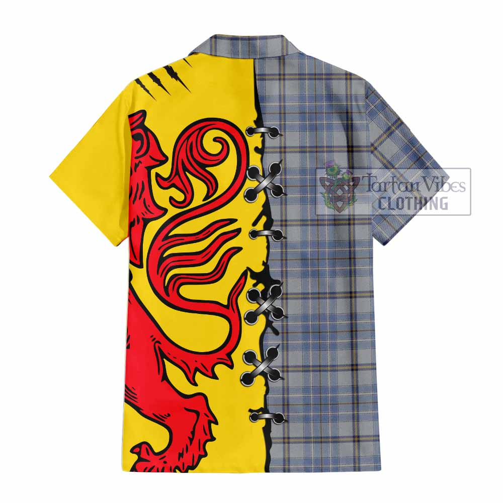 Tweedie Tartan Family Crest Short Sleeve Button Shirt Lion Rampant Honor - Tartan Vibes Clothing