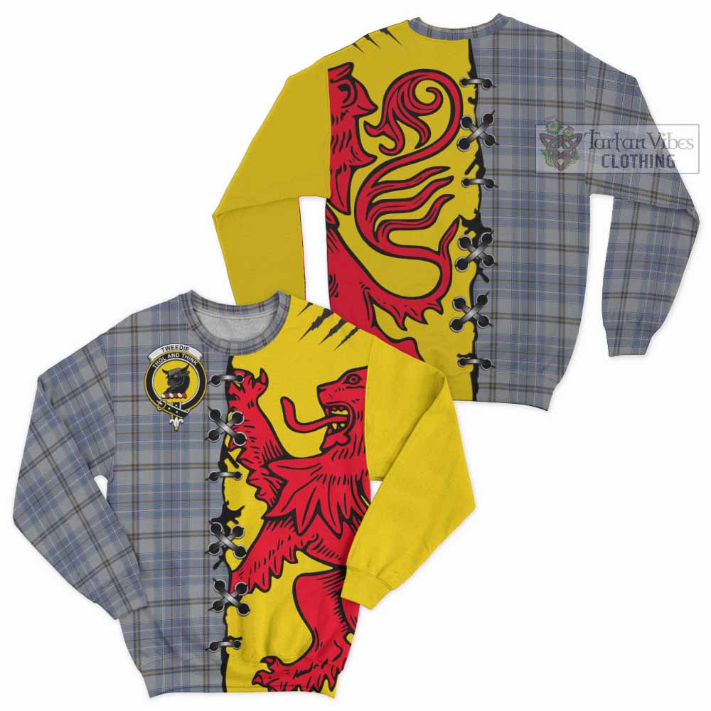 Tweedie Tartan Family Crest Sweatshirt Lion Rampant Honor - Tartan Vibes Clothing