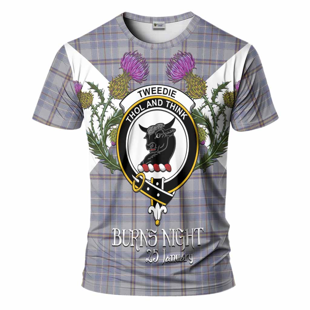 Tweedie Tartan Family Crest T-Shirt Scottish Burns Night Thistle Floral