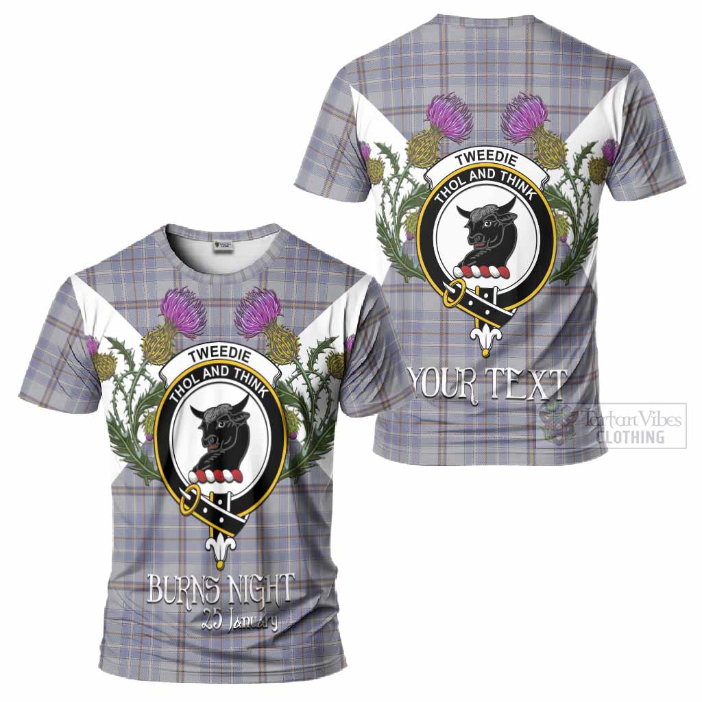 Tweedie Tartan Family Crest T-Shirt Scottish Burns Night Thistle Floral