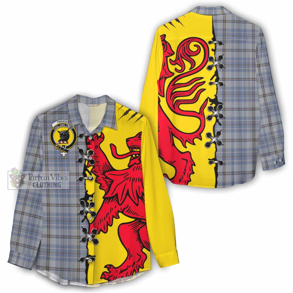 Tweedie Tartan Family Crest Women Casual Shirt Lion Rampant Honor - Tartan Vibes Clothing