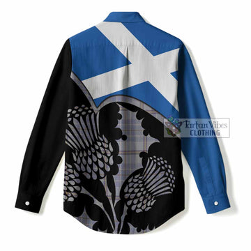 Tweedie Tartan Family Crest Women Casual Shirt Scotland Thistle Floral Flag Style