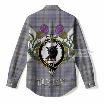 Tweedie Tartan Family Crest Women Casual Shirt Scottish Burns Night Thistle Floral